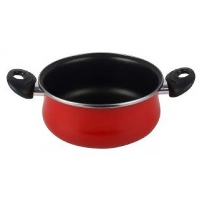 OLLA CON TAPA CRISTAL MAGEFESA K2 ROJO 24 ACERO