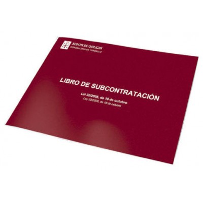 LIBRO DE SUBCONTRATACION GALLEGO/CASTELLANO A4 APAISADO 10 HOJAS NUMERADAS DOHE 09991 (Espera 4 dias)