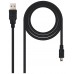 CABLE USB 2.0 A/M-MINI USB B/M 1M NEGRO NANOCABLE (Espera 4 dias)