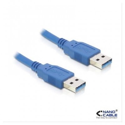 NANOCABLE CABLE USB 3.0, TIPO A/M-A/M, AZUL, 1.0 M (10.01.1001-BL) (Espera 4 dias)