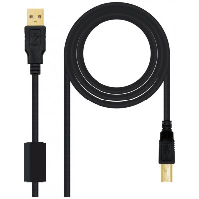 CABLE USB 2.0 IMPRESORA HQ FERRITA TIPO AM-BM NEGRO