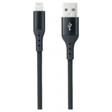 CABLE LIGHTNING A USB A/M  NEGRO MALLADO  1 M