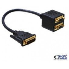 Nanocable 10.15.1950 adaptador de cable DVI 2x VGA Negro (Espera 4 dias)