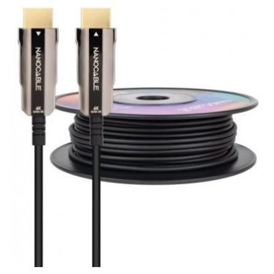 NANOCABLE CABLE HDMI V2.0 AOC 4K@60HZ 18Gbps NEGRO 100 M (Espera 4 dias)