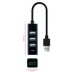 HUB USB 2.0 4xUSB2.0 USB-A/M-USB2.0/H NEGRO 15 CM