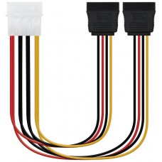 Molex 4-pin - 2 x SATA, M/F, 0.2 m