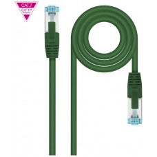 CABLE DE RED LATIGUILLO 600MHZ LSZH SFTP PIMF CAT7 AWG26 1 M VERDE NANOCABLE (Espera 4 dias)