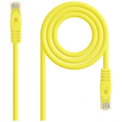 CABLE DE RED LATIGUILLO RJ45 UTP CAT6A AWG24 LSZH 0.25 M AMARILLO NANOCABLE (Espera 4 dias)