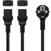 NANOCABLE Cable alimentacion CEE7/M - 2xC13/H, 3 m