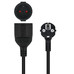 NANOCABLE Cable de Alimentacion Alargador, Negro, 10 m, 10 m, Interior, Tipo F, Type F (CEE 7/4), Angular, 1,5 mm&sup2;