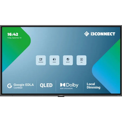 I3 CONNECT ASPEN4 - IFP DISPLAY 75" ANDROID 15 - EDLA - 8 GB RAM – 128 GB QLED (LED DE PUNTOS CUÁNTICOS) LED DIRECTO / 3840 X 2160 PIXELS - 4K UHD / 500CD/M2 / < 8 MS / AUDIO: 2X20V + SUBWOFER 1X40W / NO INCLUYE SOPORTE (10010822) I3 CONNECT ASPEN4 - IFP DISPLAY 75" ANDROID 15 - EDLA - 8 GB RAM – 128 GB QLED (LED DE PUNTOS CUÁNTICOS) LED DIRECTO / 3840 X 2160 PIXELS - 4K UHD / 500CD/M2 / < 8 MS / AUDIO: 2X20V + SUBWOFER 1X40W / NO INCLUYE SOPORTE (10010822)