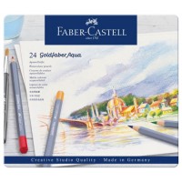 ESTUCHE DE METAL CON 24 LÁPICES DE COLORES ACUARELABLES GOLDFABER. FABER CASTELL 114624 (Espera 4 dias)