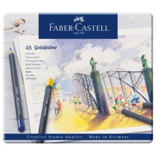 ESTUCHE DE METAL CON 48 LÁPICES DE COLORES GOLDFABER. FABER CASTELL 114748 (Espera 4 dias)