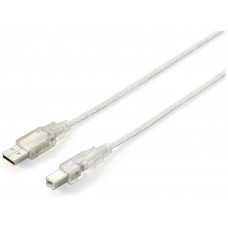 CABLE USB-A 2.0 a USB-B  TRANSPARENTE 1M