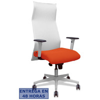 PIQUERAS Y CRESPO Sillon Sahuco blanco bali naranja oscuro brazos blancos base blanca ruedas parque 65mm PIQUERAS Y CRESPO Sillon Sahuco blanco bali naranja oscuro brazos blancos base blanca ruedas parque 65mm