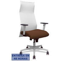 PIQUERAS Y CRESPO Sillon Sahuco blanco bali marron oscuro brazos blancos base blanca ruedas parque 65mm PIQUERAS Y CRESPO Sillon Sahuco blanco bali marron oscuro brazos blancos base blanca ruedas parque 65mm