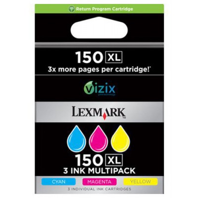 Lexmark Pack 3 cartuchos color (CMY) Alto Rendimiento Retornables 150XL