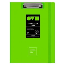 CARPETA A4 TAPA POLYFOAM CON PINZA SUPERIOR UNEQUAL MINIMAL VERDE GRAFOPLAS 1550921 (Espera 4 dias)