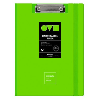 CARPETA A4 TAPA POLYFOAM CON PINZA SUPERIOR UNEQUAL MINIMAL VERDE GRAFOPLAS 1550921 (Espera 4 dias)