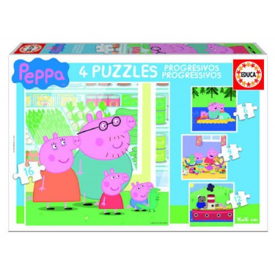 PUZZLE PROGRESIVOS PEPPA PIG 6-9-12-16 DE 3-5 AÑOS EDUCA BORRAS 15918 (Espera 4 dias)