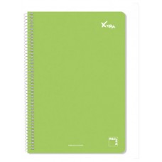 CUADERNO SERIE XTRA 60GR.TAPA CONTRACOLADA FOLIO (215X310MM.) 80 HOJAS CUADRÍCULA 4X4 COLOR VERDE OSCURO PACSA 16078 (MIN5) (Espera 4 dias)