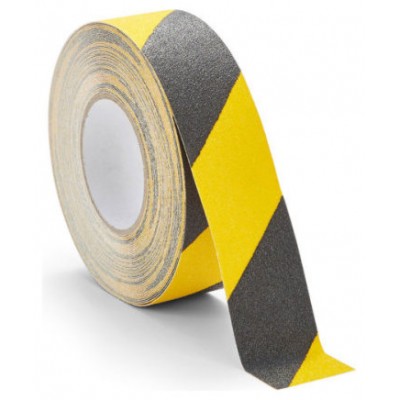 ROLLO CINTA DE SEGURIDAD ADHESIVA ANTIDESLIZANTE 50MMX18,3METROS NEGRO/AMARILLO TARIFOLD 197604 (Espera 4 dias)