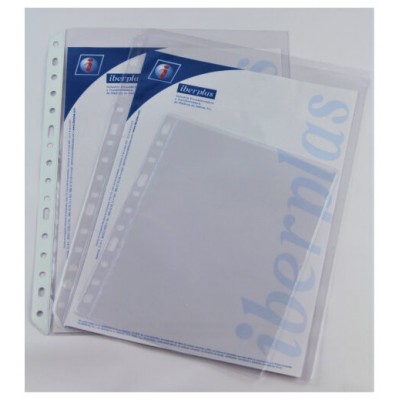 CAJA 100 FUNDAS FORMATO CUARTO PVC CRISTAL EXTRA 100 MICRAS MULTITALADRO IBERPLAS 201100 (Espera 4 dias)