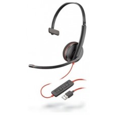 AURICULAR POLY BLACKWIRE 3210 MONAURAL USB-A (BULK)