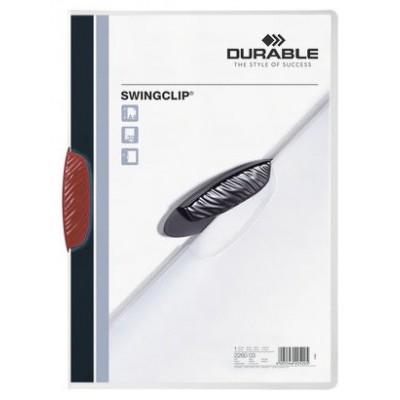 DOSSIER CON CLIP SWINGCLIP 30 H A4 ROJO DURABLE 2260-03 (MIN25) (Espera 4 dias)