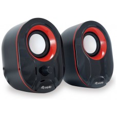 ALTAVOCES 2.0 EQUIP LIFE 6W RMS COLOR NEGRO Y ROJO