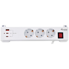 EQUIP Regleta de enchufes con 3 tomas de corriente y 3 puertos USB (2 C + 1 A) EQUIP Regleta de enchufes con 3 tomas de corriente y 3 puertos USB (2 C + 1 A)