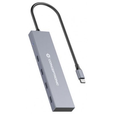 CONCEPTRONIC HUB USB 3.2  HUBBIES14G 4 PUERTOS USB-C 100W PD CARCASA DE ALUMINIO