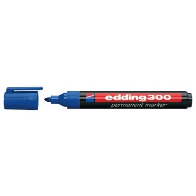 MARCADOR PERMANENTE PUNTA REDONDA 1.5-3MM 300 AZUL EDDING 300-03 (MIN10) (Espera 4 dias)