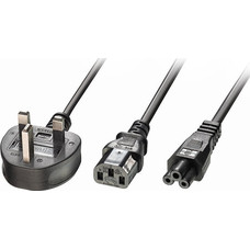 Lindy 30374 cable de transmisi&oacute;n Negro 2,5 m Enchufe tipo G C13 coupler + C5 coupler (Espera 4 dias)