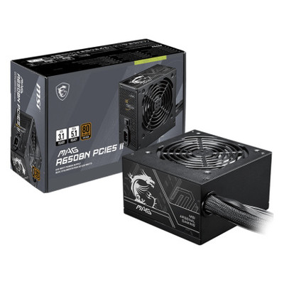 MSI MAG A650BN PCIE5 II unidad de fuente de alimentación 650 W 20+4 pin ATX ATX Negro (Espera 4 dias) MSI MAG A650BN PCIE5 II unidad de fuente de alimentación 650 W 20+4 pin ATX ATX Negro (Espera 4 dias)
