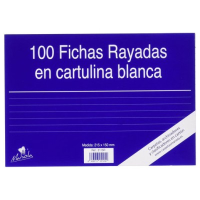 100 FICHAS DE CARTULINA RAYADA (215X160 MM) Nº. 5 MARIOLA 3115R (Espera 4 dias)