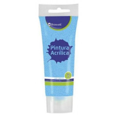 BOTE PINTURA ACRILICA 75 ML AZUL CON GLITTER BISMARK 328674 (Espera 4 dias)