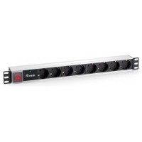 REGLETA ALIMENTACION ALUMINIO RACK 19" 1U 8 TOMAS