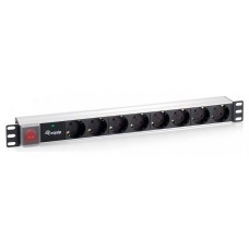 REGLETA ALIMENTACION ALUMINIO RACK 19" 1U 8 TOMAS