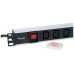 REGLETA ALIMENTACION ALUMINIO RACK 19" 1U 8 TOMAS