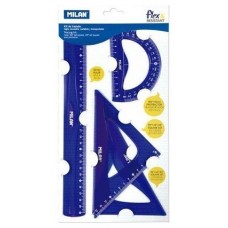 MILAN KIT DE 4 REGLAS FLEX&RESISTANT AZUL TRANSLUCIDO