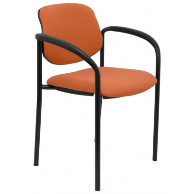 PIQUERAS Y CRESPO NOWY STYL Silla fija Styl bali marron chasis negro con brazos