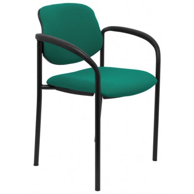 PIQUERAS Y CRESPO NOWY STYL Silla fija Styl bali verde esmeralda chasis negro con brazos