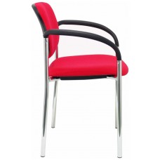 PIQUERAS Y CRESPO NOWY STYL Silla fija Styl bali rojo chasis cromo con brazos