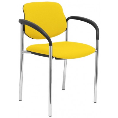 PIQUERAS Y CRESPO NOWY STYL Silla fija Styl bali amarillo chasis cromo con brazos