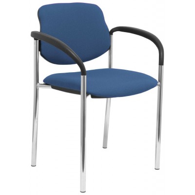 PIQUERAS Y CRESPO NOWY STYL Silla fija Styl bali azul marino chasis cromo con brazos