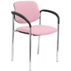 PIQUERAS Y CRESPO NOWY STYL Silla fija Styl bali rosa chasis cromo con brazos