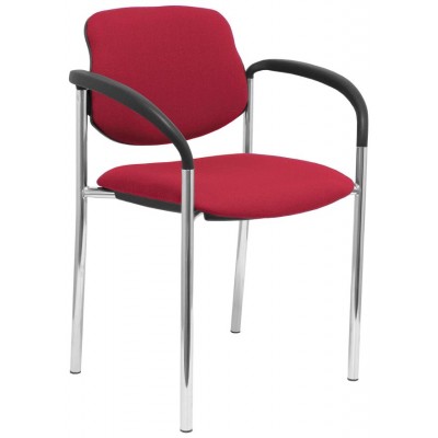 PIQUERAS Y CRESPO NOWY STYL Silla fija Styl bali granate chasis cromo con brazos
