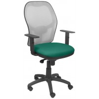 PIQUERAS Y CRESPO Silla Jorquera malla gris asiento bali verde esmeralda