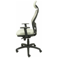 PIQUERAS Y CRESPO Silla Jorquera malla gris asiento bali gris claro con cabecero fijo PIQUERAS Y CRESPO Silla Jorquera malla gris asiento bali gris claro con cabecero fijo